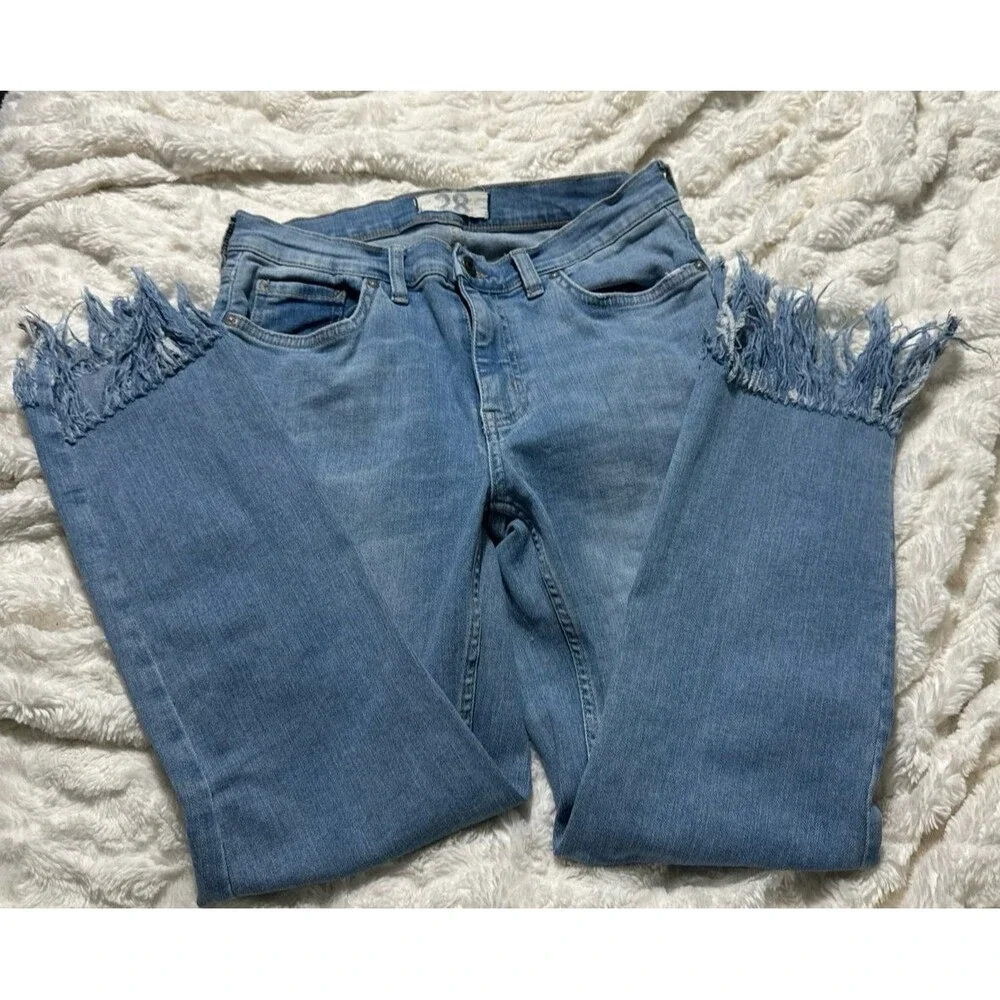 FREE PEOPLE FRAYED SKINNY JEANS